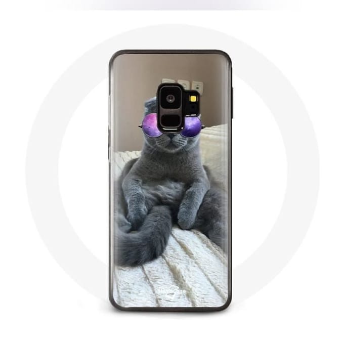Case voor Samsung galaxy S9 plus Cat met paarse bril