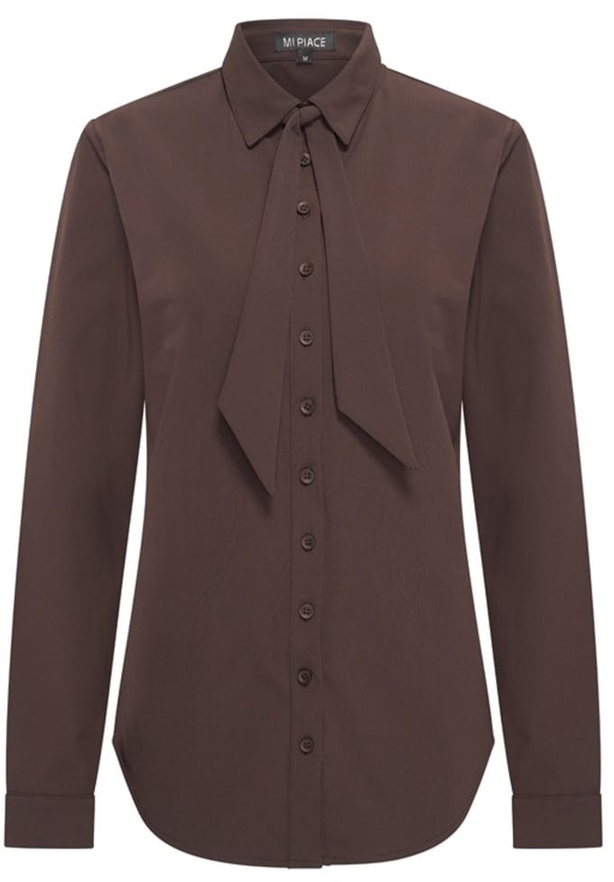 MI PIACE - Travel Blouse Bow Espresso 202709 - Maat : XS