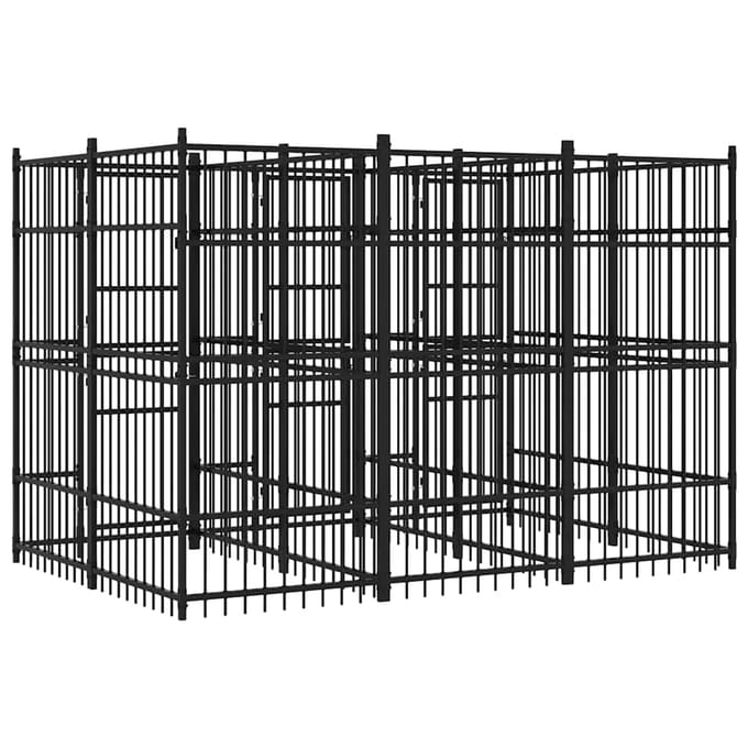 Vidaxl Buitenren Voor Hond, Staal, 7,37 M²