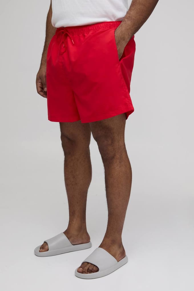 Plus Short Length Swim Short | Red | Size 2XL