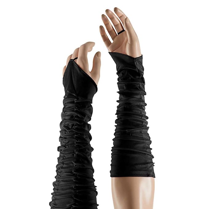 Apollo - Satijnen handschoenen princess zwart one size