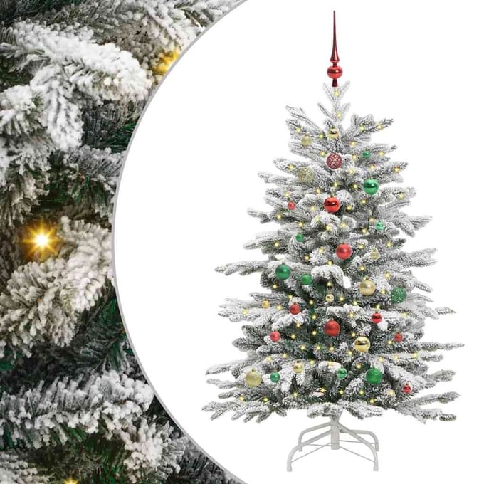 vidaXL - Kunstmatige - Hinged - Kerstboom - Wit - 150 - cm - PE - en - PVC