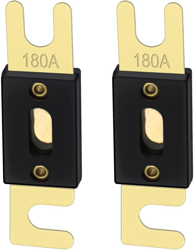Dailygoody Fuse - Auto-accessoires - 180 Amp - Gold Black - 2 Stuks