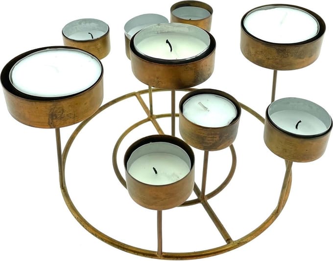 Theelichthouder 9 Bennie goud Medium