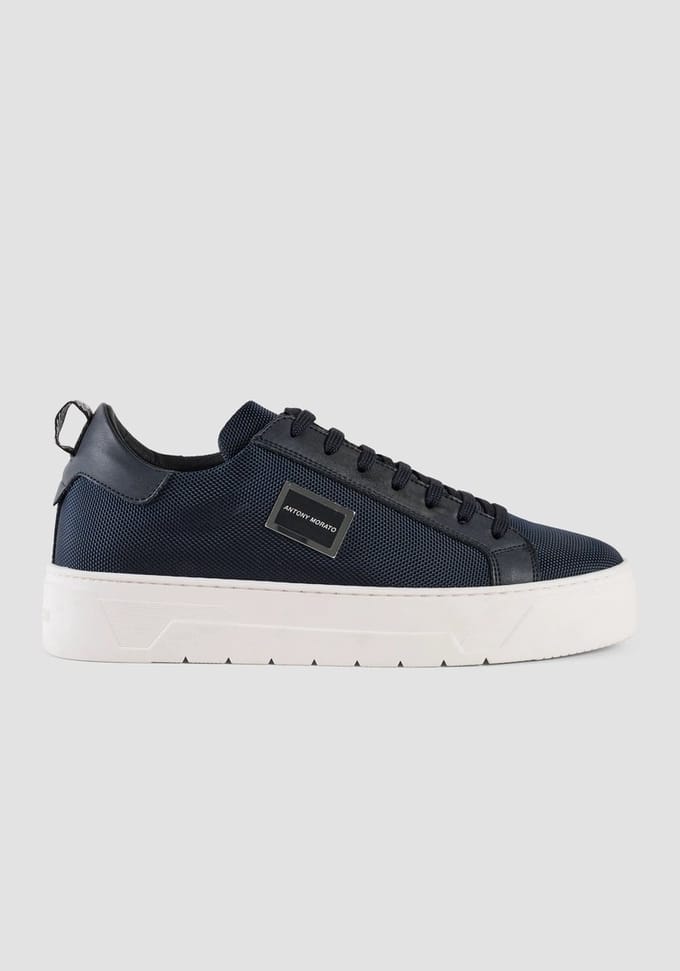 Antony Morato"NEW METAL" NYLON AND LEATHER SNEAKER