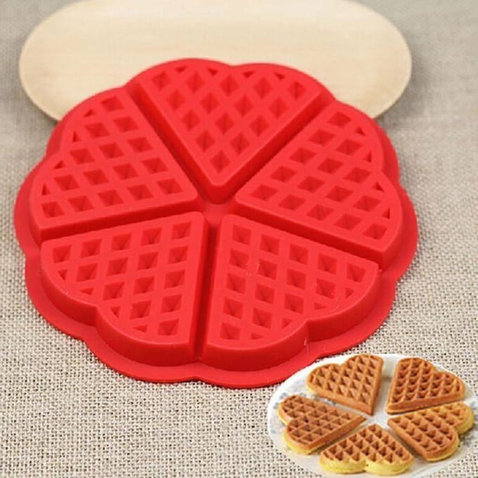 Moule à Gaufres - Utile - Silicone - Rouge - Compatible Congélateur - Lave-vaisselle