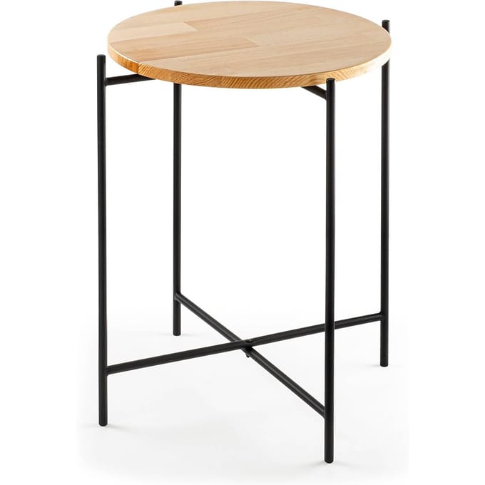 Asir - Salontafel - Zwart en Naturel - 46 x 46 x 56 cm