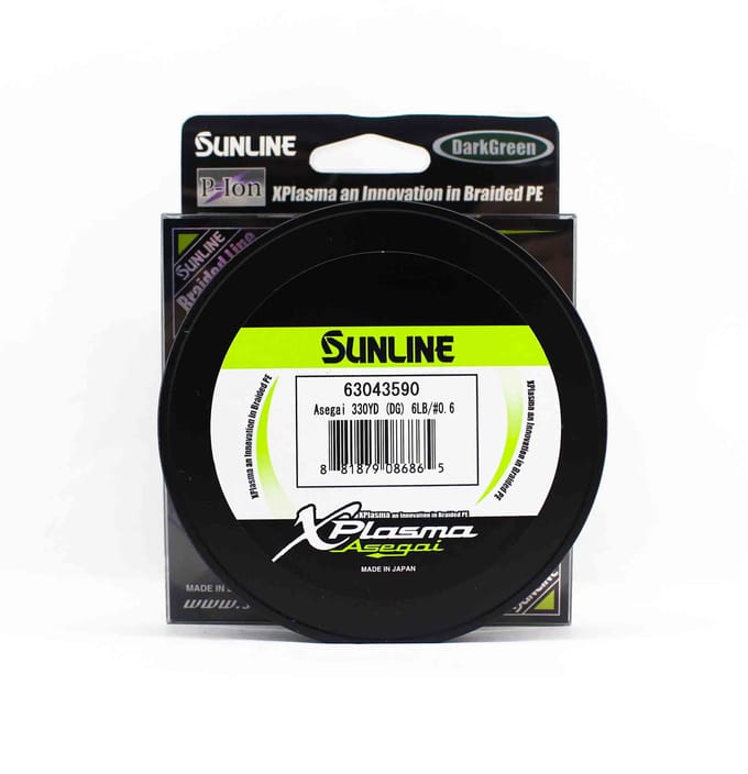 Sunline PE Line Asegai Xplasma 330yds PE 0,6 6lb Vert Foncé (6865) vert foncé