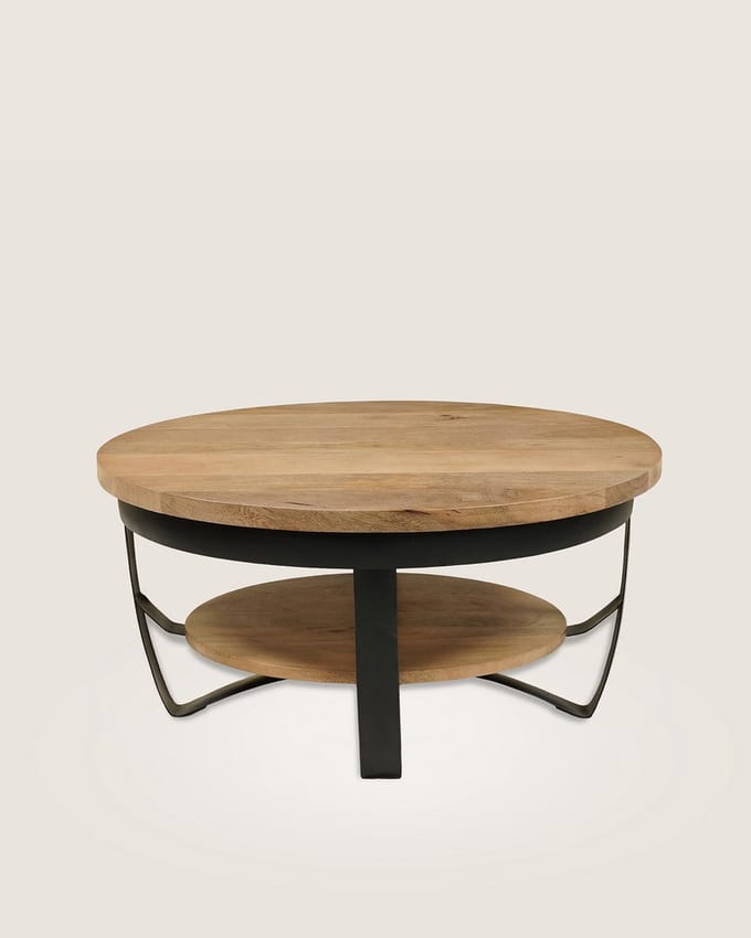 Salontafel 70 cm Mangohout – Rond – Landelijk