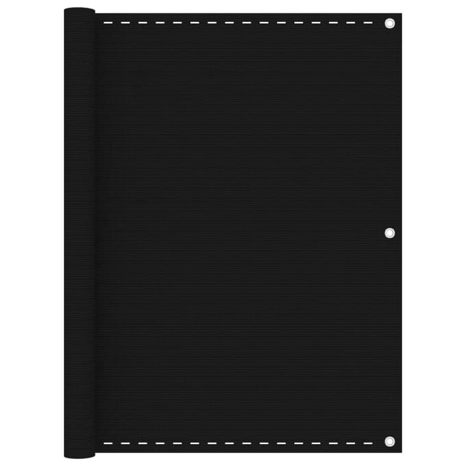 vidaXL - Balkonscherm - 120x400 - cm - HDPE - zwart
