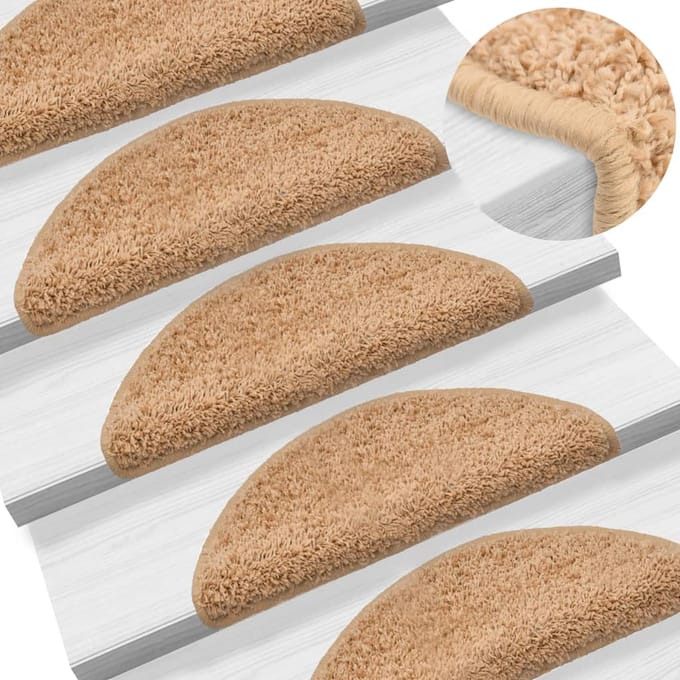 vidaXL - Trapmatten - 10 - st - 56x17x3 - cm - Beige - Halfrond