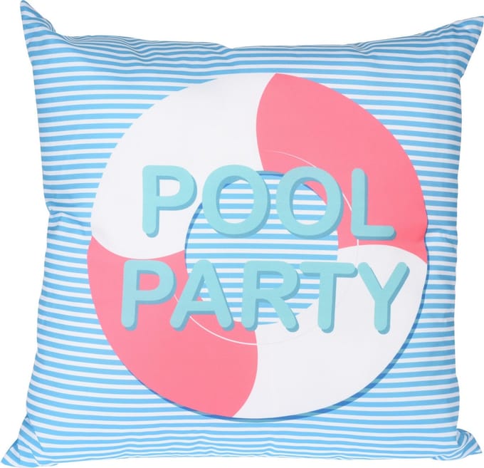 Sierkussen - Pool Party - Blauw En Roze - 45 Cm X 45 Cm