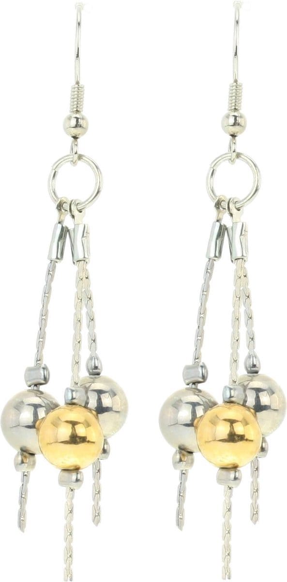 Behave - Oorhangers bicolor glans - Elegant lang design - Nikkelvrij