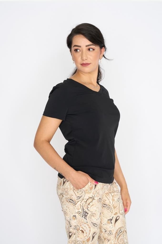 MI PIACE - Travel T-shirt Uni Black 2080 - Maat : M