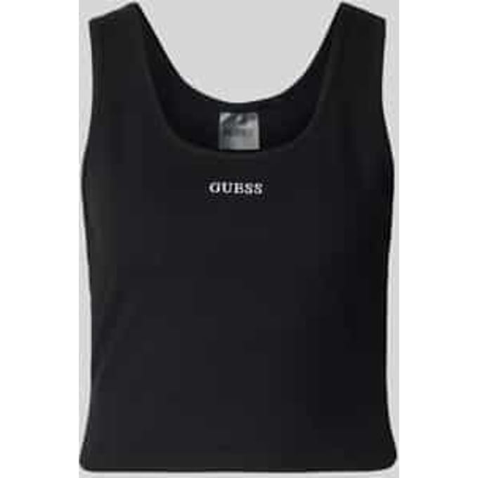 slim fit top met logostitching model 'Circe'