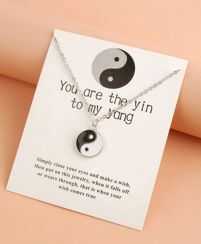 Ketting Ying Yang op cadeaukaartje