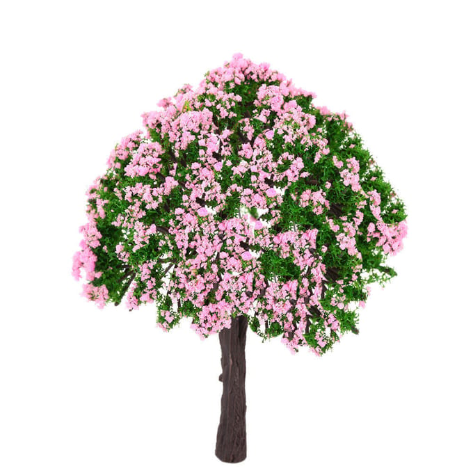 Arbres modèles en plastique, 4 pièces, arbres à fleurs de paysage de jardin white