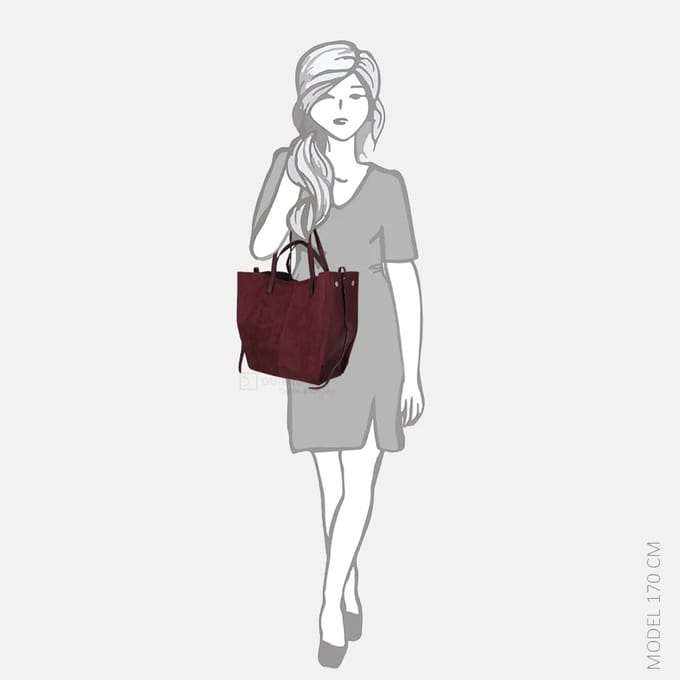 Firenze Suedine shopper L burgundy