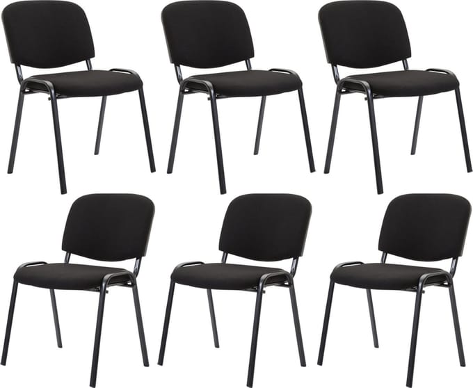 CLP Ken Set van 6 bezoekersstoelen zwart