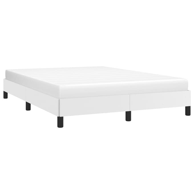 vidaXL - Bedframe - kunstleer - wit - 140x190 - cm