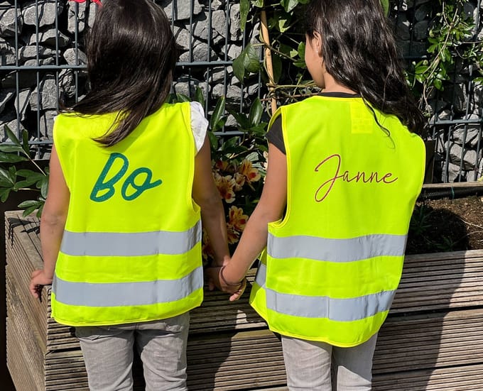 Fluohesje - Gepersonaliseerd - Met ritssluiting - Voor kinderen - 4 tot 6 jaar