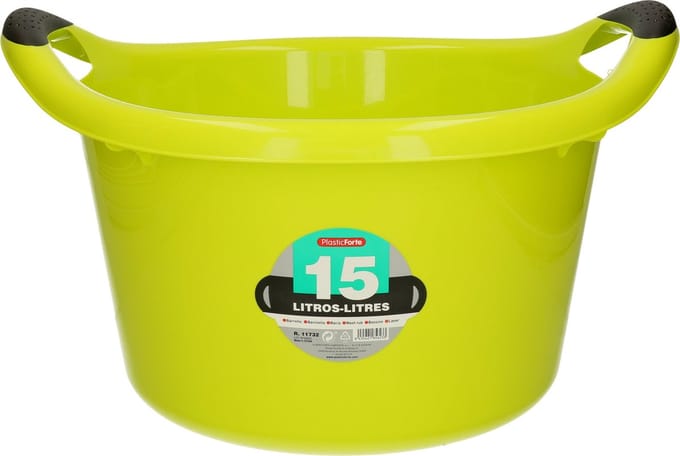 Plastic Forte Afwasbak - 15L - groen - 42 x 40 x 25 cm - met handvatten - teiltje