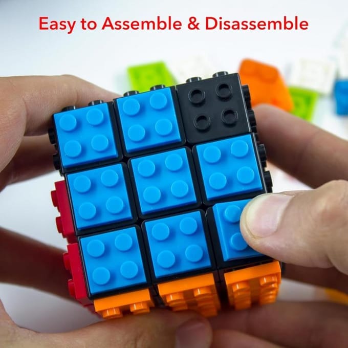 3x3 Brick Speed Cube met Bouwstenen, Mini Speelgoed Meegeleverd, Compatibel met Lego Kubus, Educatief Speelgoed