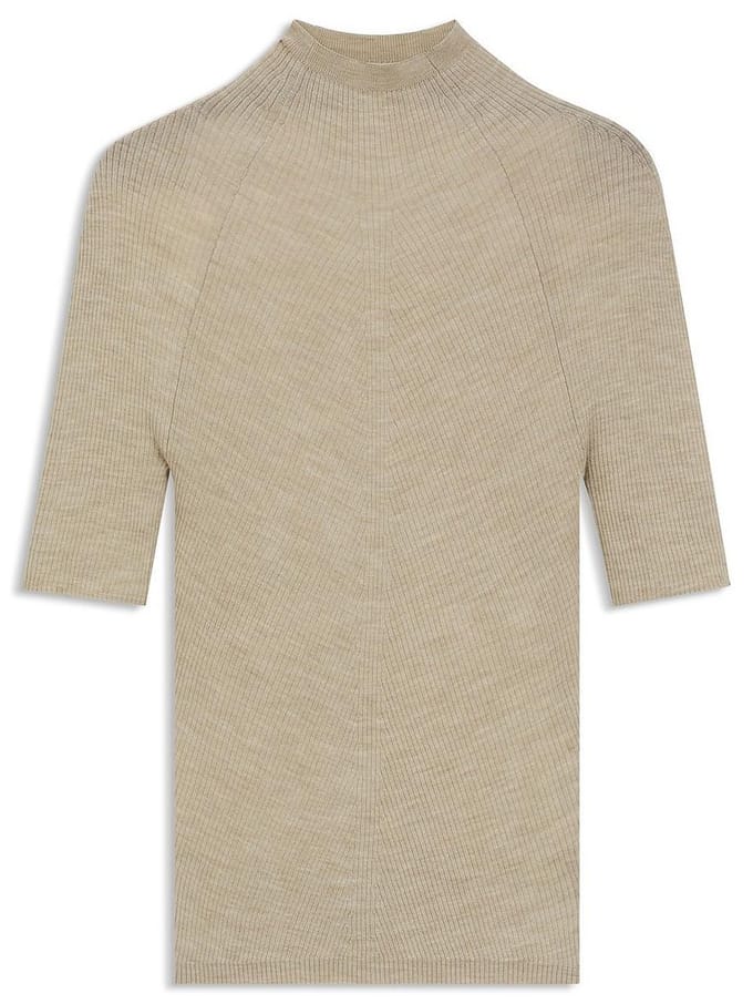 Slim fit col-pullover van scheerwol