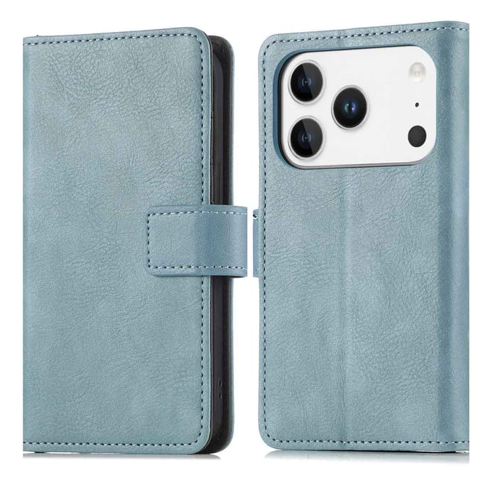 imoshion Hoesje - Geschikt voor Apple iPhone 17 Pro Max - Luxe Bookcase - Lichtblauw