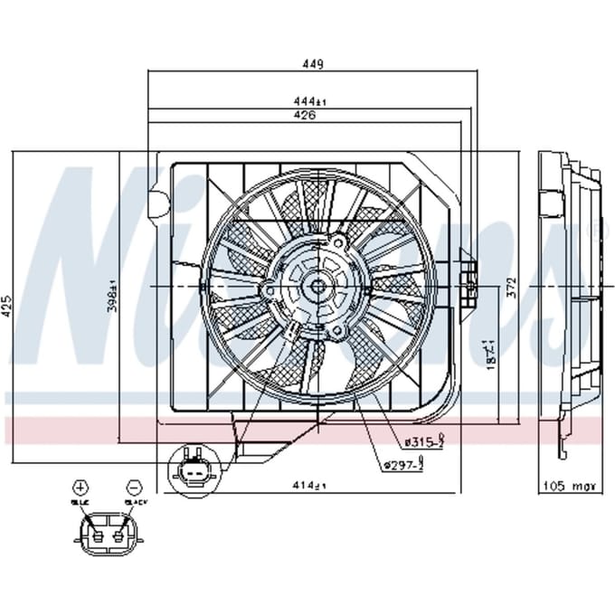 Koelventilatorwiel, motorkoeling NISSENS 85091