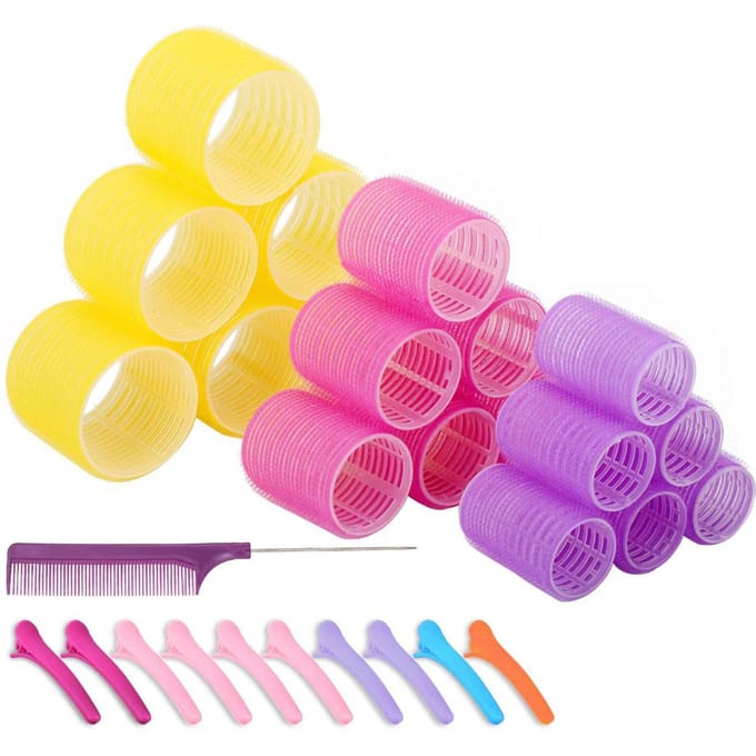 Hittevrije Haarrollers Set Zelfklevende Rollers Krultangen Set Haarklemmen DIY Krulgereedschap veelkleurig