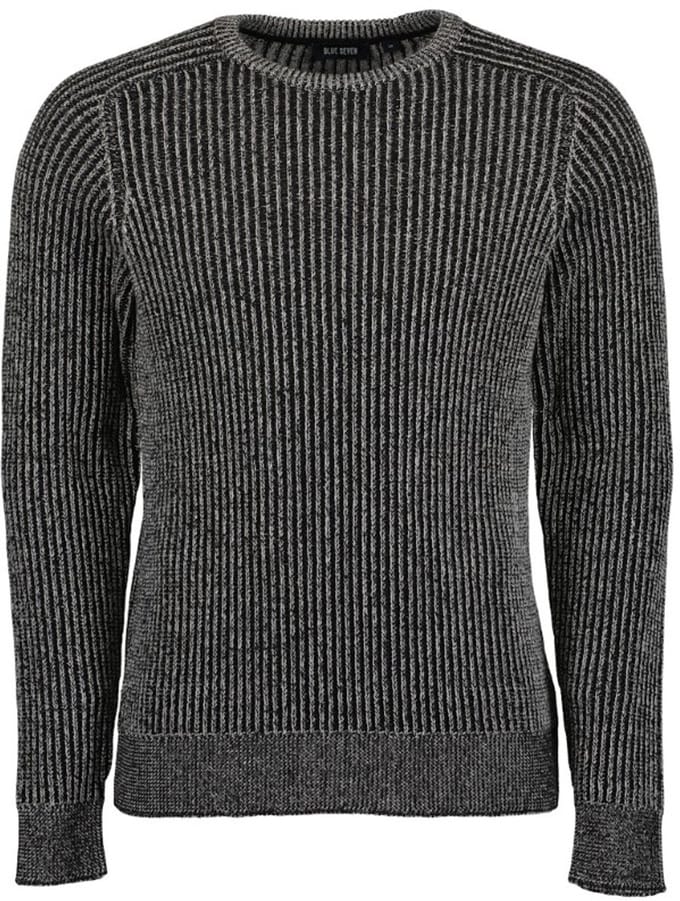 Blue Seven - Trui 376513 antraciet gebreid r.hals - maat L