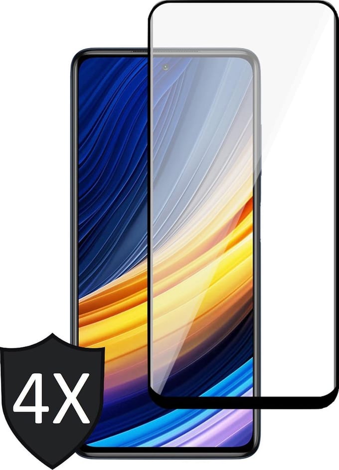 Screenprotector geschikt voor Xiaomi Poco X3 Pro - Beschermglas Full - Glas Screen Protector - 4 Stuks