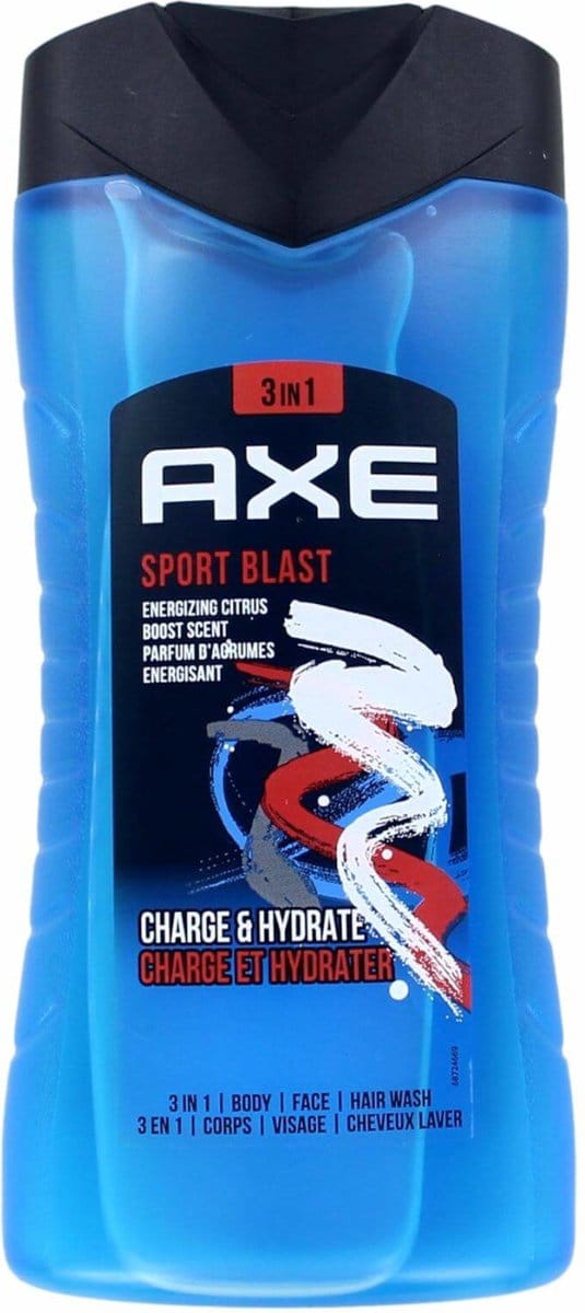 Axe - 3-in-1 Douchegel - Sport Blast - Energizing Citrus - Hydraterend - 250 ml