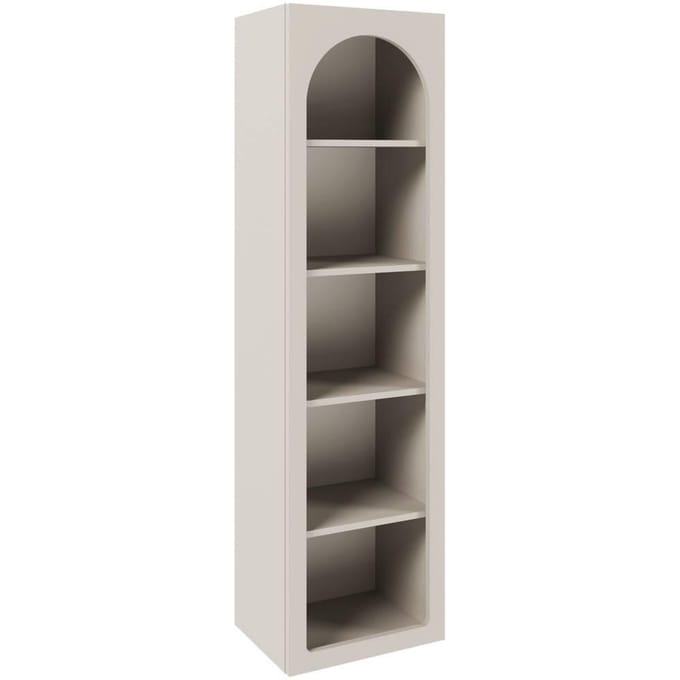 Selsey Arkadia – Boekenkast met boogvorm en 5 open vakken, cachemgrijs
