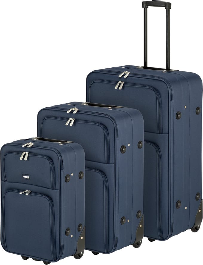 Princess Traveller Barcelona - 3 Delige kofferset - Dark Blue - SML