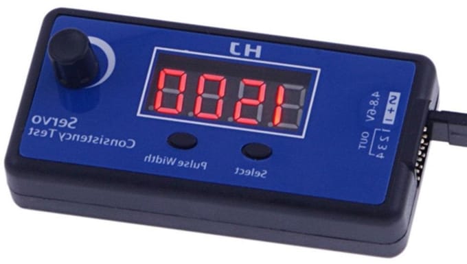 RC Servo Tester - ESC Controller Checker - RC Controle Testen - Consistente Output - 14x10x3 cm - Blauw Zwart