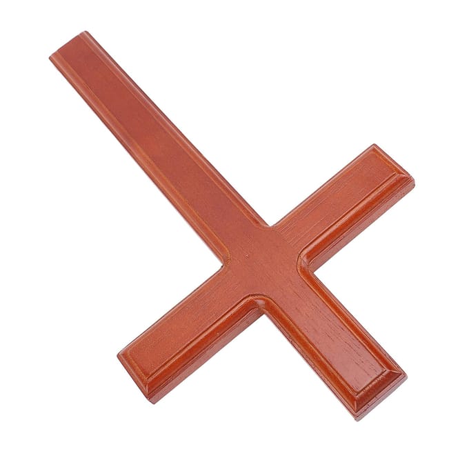 Houten Kruisbeeld Wanddecoratie 30cm Eenvoudig Glad Gepolijst Hout Wandhangend Kruisbeeld Rood rood