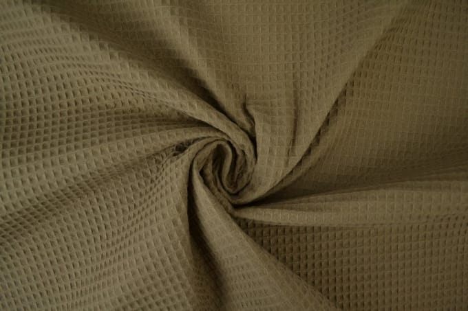 Wafelstof - Taupe - 10 meter