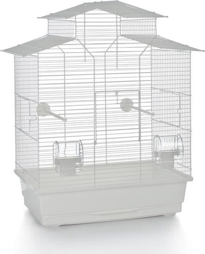 Beeztees Iza 2 Pagode - Vogelkooi - Wit - 45x28x59,5 cm