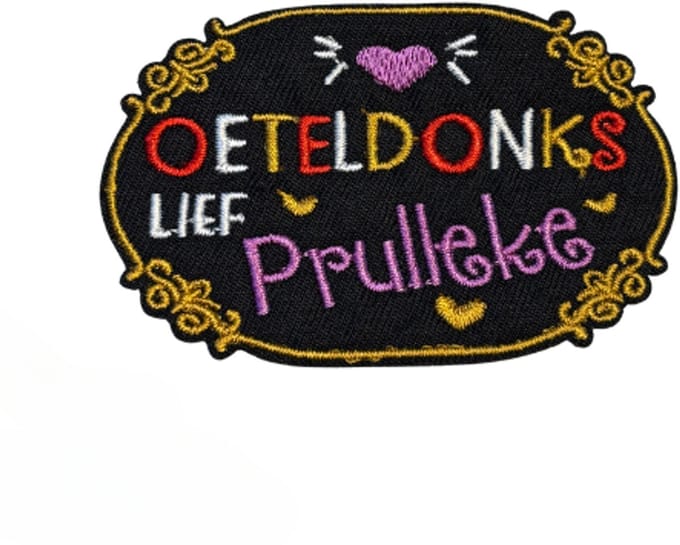 Strijkembleem/applicatie, ' strijkembleem' oeteldonks lief prulleke - Oeteldonk