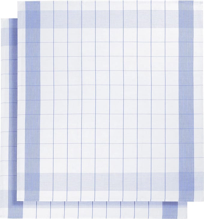 set van 12 keukenhanddoeken - De Witte Lietaer - kleur wit/blauw