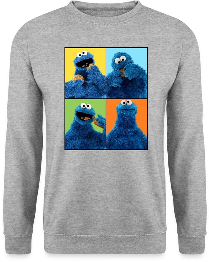 Sesamstraat Koekiemonster Kunst Sweater Heren