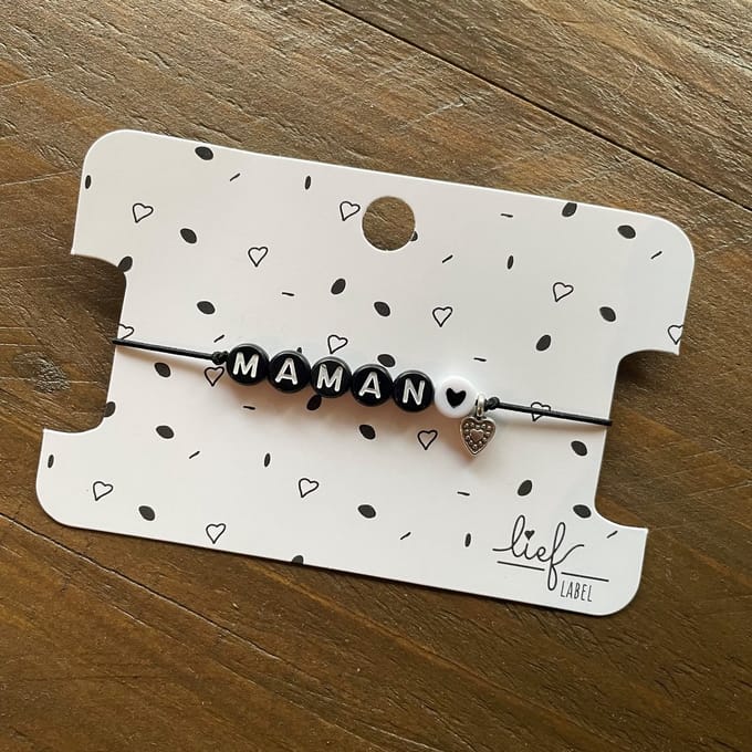 Armbandje zwart Maman