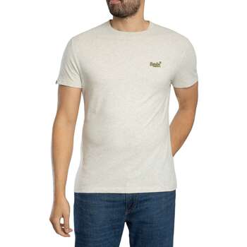 Superdry ESSENTIAL LOGO EMB TEE Heren T-shirt - Straw Grey Marl