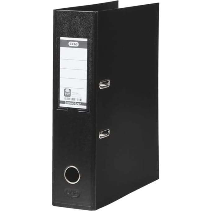 ELBA "Strong-Line" Lever Arch File PP exchangeable spine label Zwart A4 8 cm