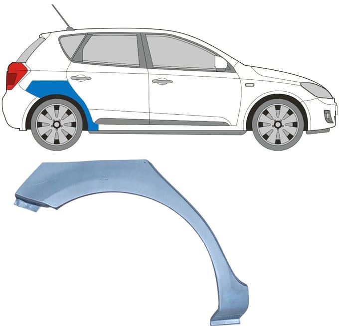 Reparatiepaneel achterspatbord voor Kia Ceed 2006-2012 / Rechts