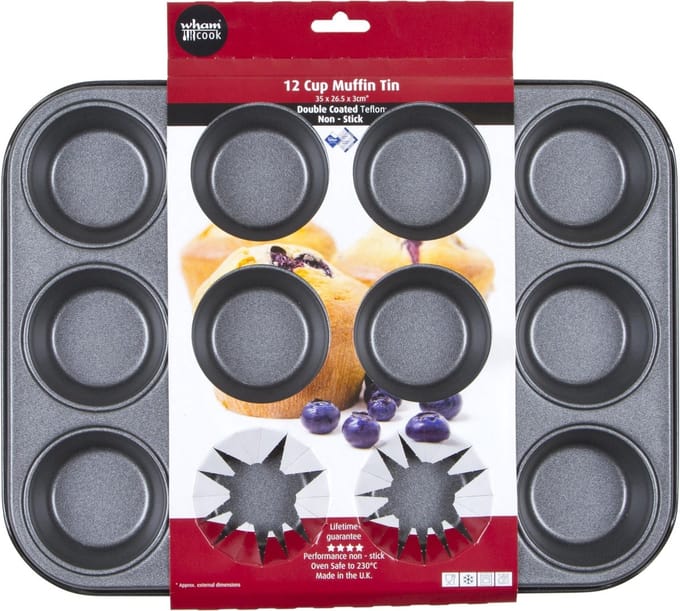 Wham Cook Essentials Muffinvrom - Non Stick - Voor 12 stuks