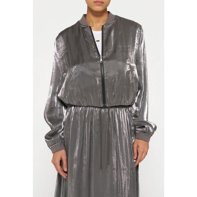 10DAYS Shiny Bomber Silver Größe: M | Maxikleider Outlet | Damen | Grau