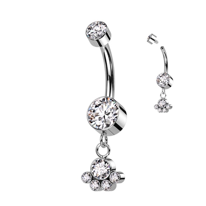 Piercing titanium cluster hanger pootje wit - LMPiercings